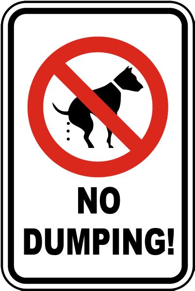 funny outdoor dog signs which say nodumping